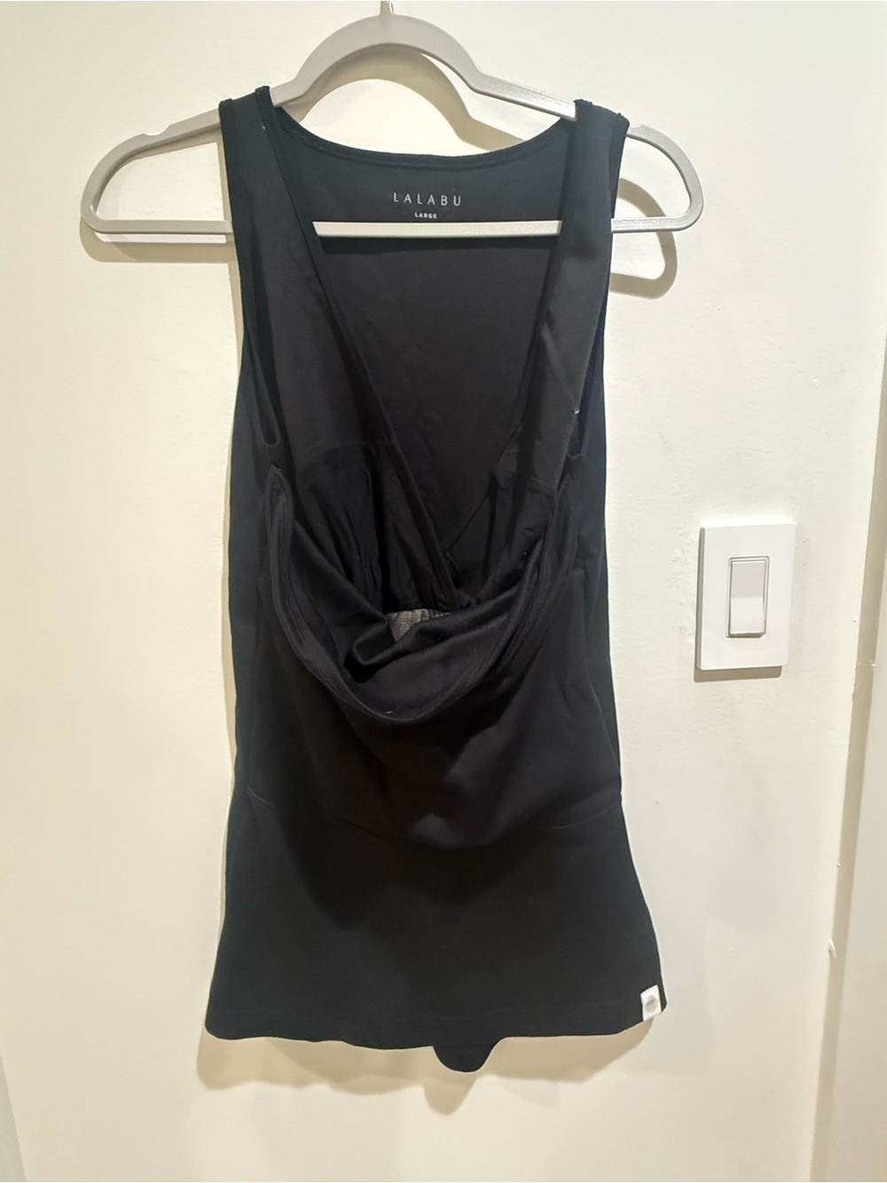 Lalabu Black Draped Tank Top